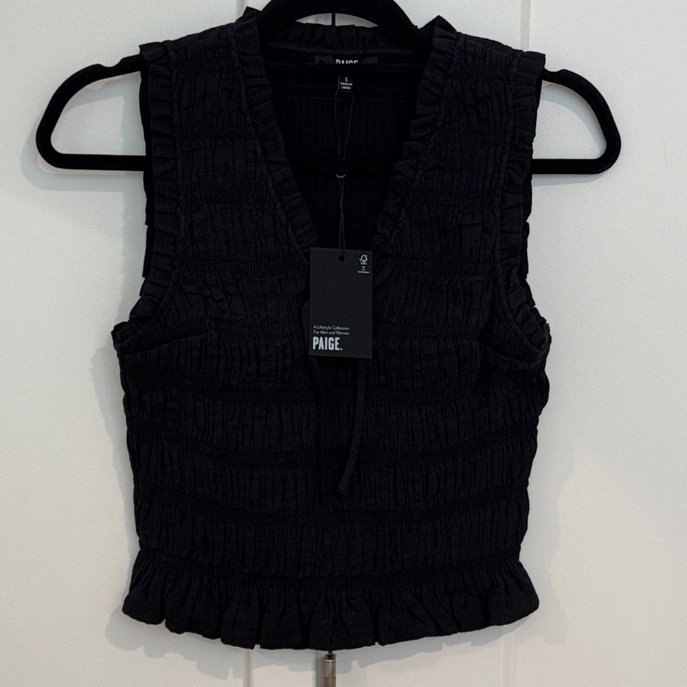 PAIGE Textured Black Tank Top